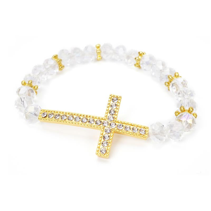 Crystal Cross Bracelet Stretch Bracelet