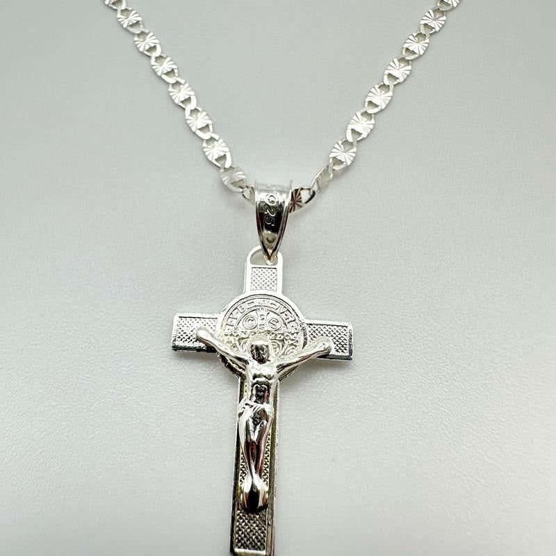 Sterling Silver 925 Cross Necklace for Women - Tiny Cross Pendant - Small Christian Necklace - Gift Ideas for Baptism Graduation Confirmation Kurapika Chains Infinity
