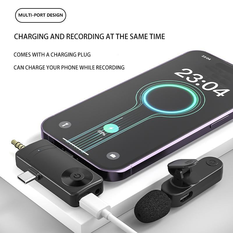 1-To-4 Portable Wireless Microphone Set, Rechargeable Wireless Mic for Content Creators, Professional Wireless Microphone Set for Live Streaming & Podcasting