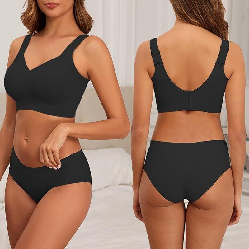 Posefree Womens Seamless Wireless Supportive Push up Comfort Soft No Underwire Full Coverage T-Shirt Sleep Strap Push Underwear Women'S Wirefree Full Coverage Padded Bra Lettes Sculpt Coverage Wireless Back Smoothing Women Lingerie Brasier 32