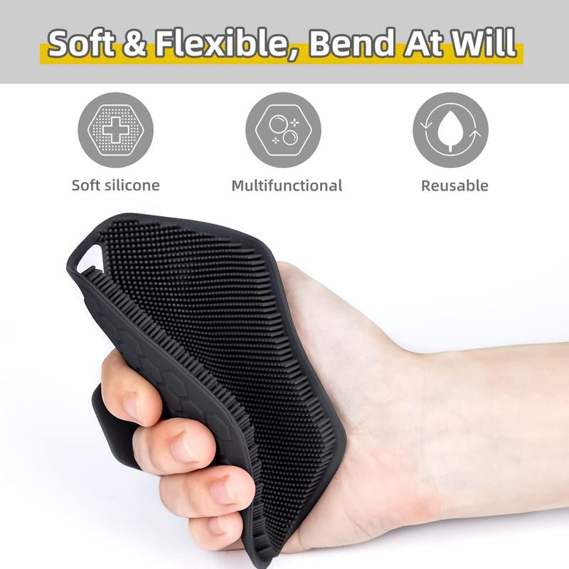 Silicone Body Care Massager with Storage Hook Set, Summer Gifts, 1/2/4 Counts Reusable Body Skincare Deep Cleansing Brush