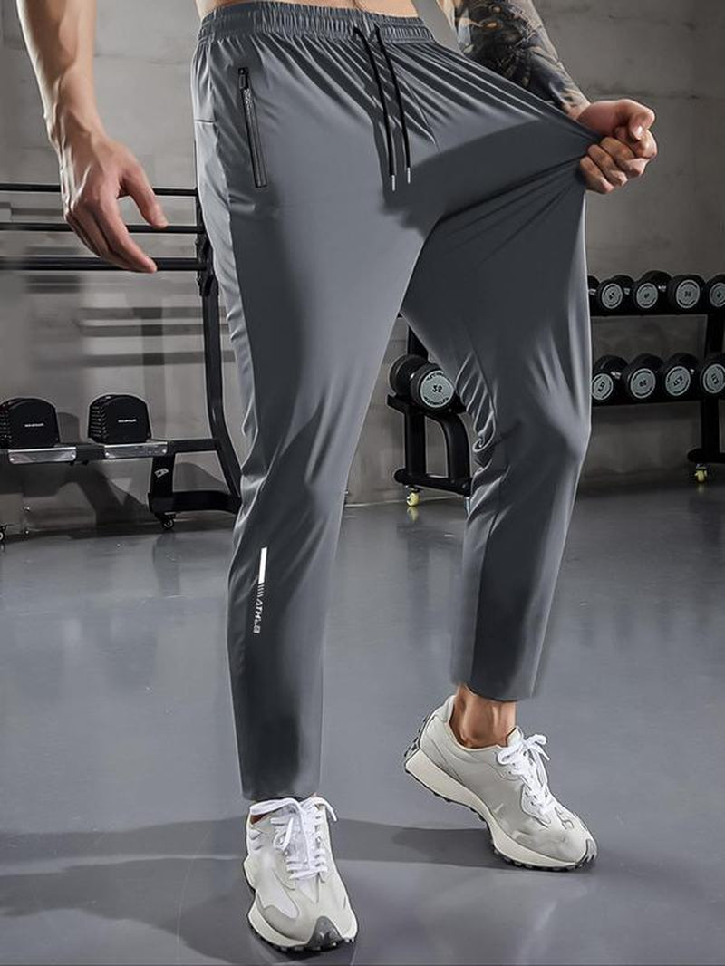 Letter & Striped Embroidery Drawstring Waist Pants for Men, Regular Fit Casual Comfy Pocket Trousers for Summer, Men'S Bottoms for Daily Wear, Summer Outfits 2024 for Work