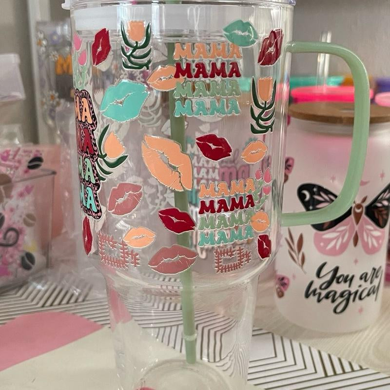 Mama 40Oz Glass Cup Drinkware Tumblers