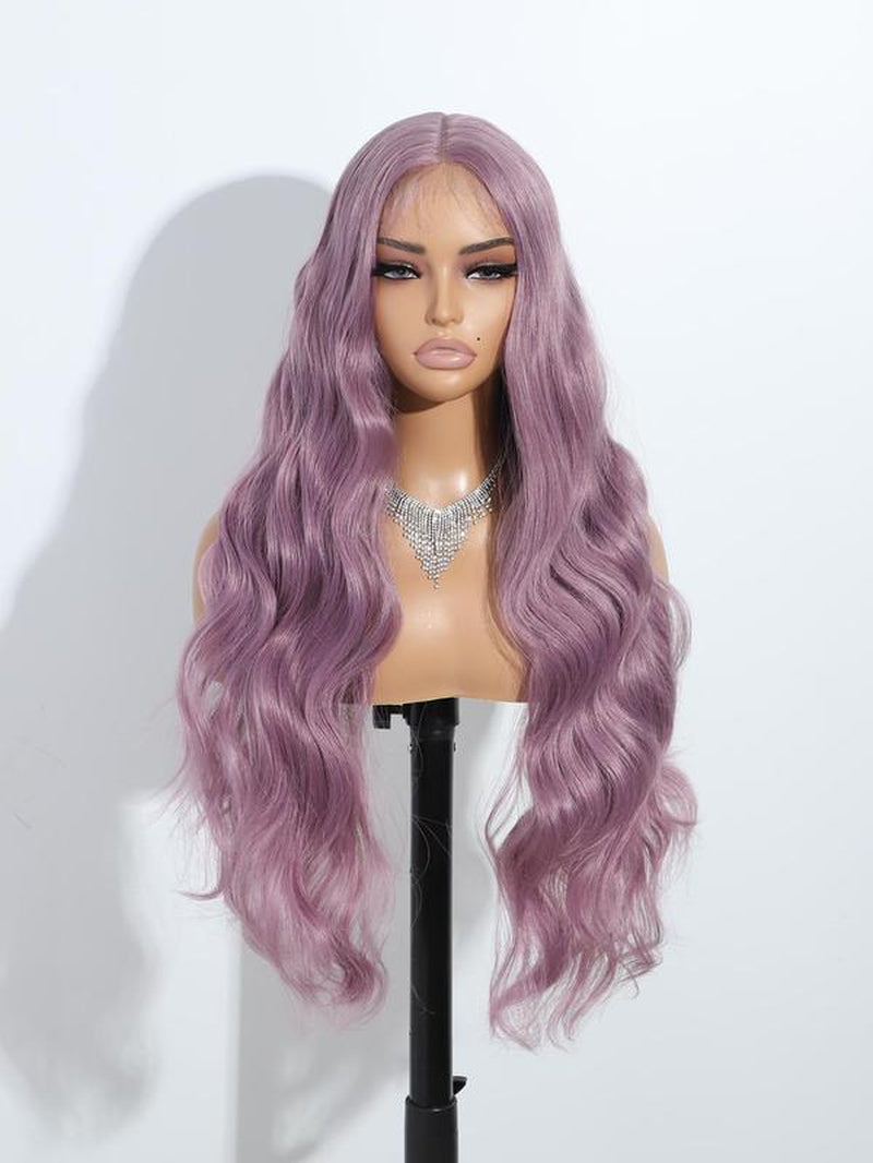 29 Inch Long Curly Wave Synthetic Lace Front Wig, Middle Part Wig Lace Frontal Wig, Fashion All-Match Wave Wigs for Women for Party & Daily Used