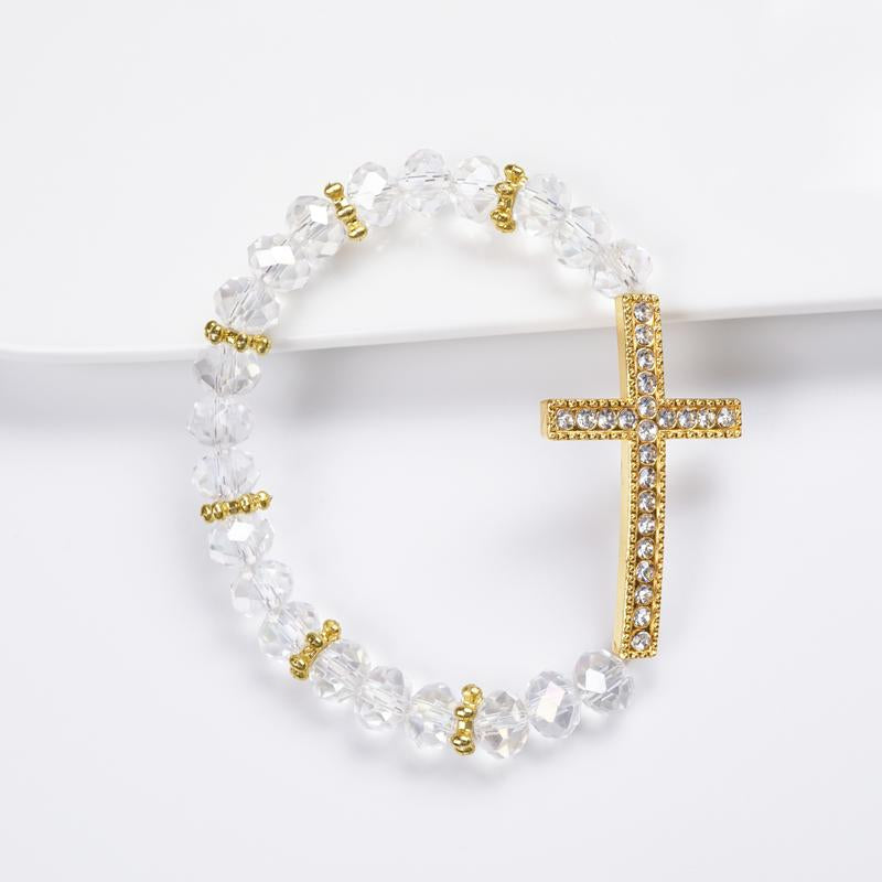 Crystal Cross Bracelet Stretch Bracelet
