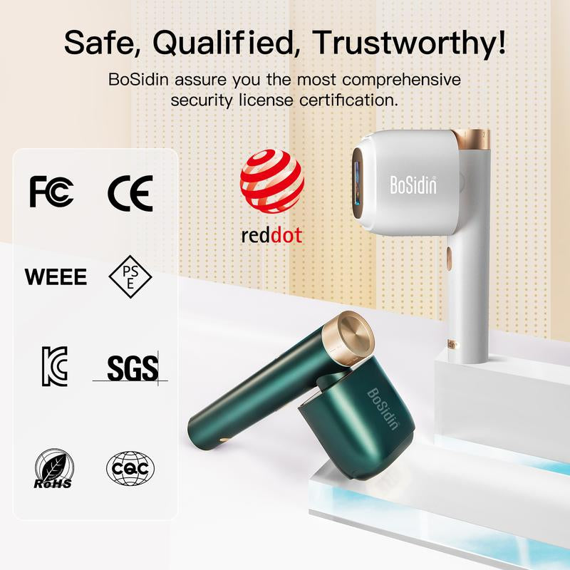 Bosidin IPL At-Home Laser Hair Removal Device, Painless Ice-Cooling, 2 in 1 Hair Removal & Skin Rejuvenation, 20J Energy,6+1 Modes,Hair Removal Kit with Shaver, Goggles,For Women and Men Beauty Device Ipl Hairremoval Comfort
