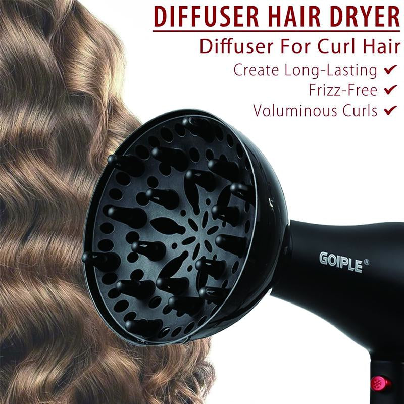Professional 1800W Blow Dryer Set - Ionic Technology, Low Noise, and Constant Temperature Control Full Size Diffuser Keratin Serum Concentrator