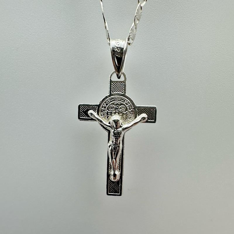 Sterling Silver 925 Cross Necklace for Women - Tiny Cross Pendant - Small Christian Necklace - Gift Ideas for Baptism Graduation Confirmation Kurapika Chains Infinity