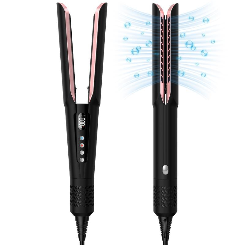 Hair Straightener 2-In-1 Wet & Dry Hair Dryer & Straightener Rapid Heating High-Speed Airflow Curling Iron Pink Hair Styling Tools,Dealsforyoudays