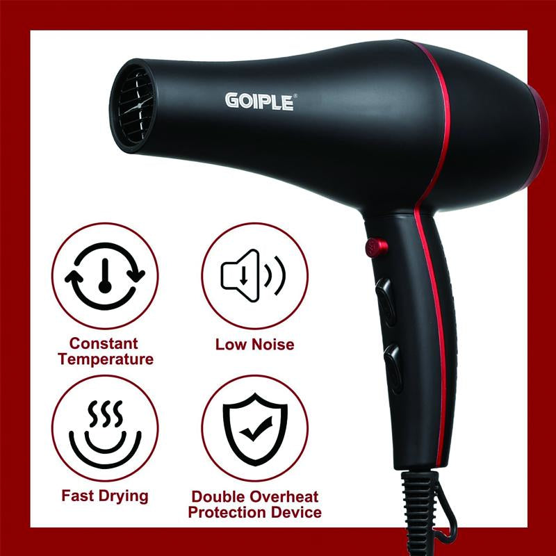 Professional 1800W Blow Dryer Set - Ionic Technology, Low Noise, and Constant Temperature Control Full Size Diffuser Keratin Serum Concentrator