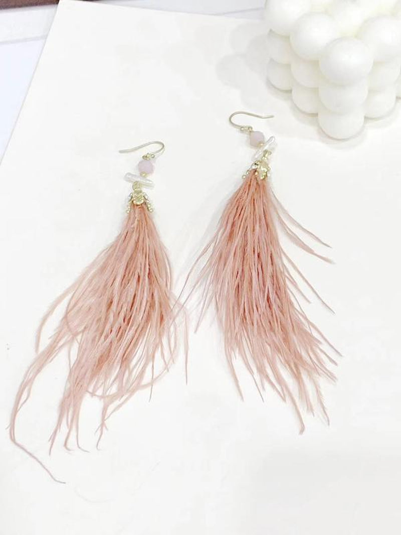 Yahzee Feather Tassel Earrings, New Summer Syahzee Jewelry for Women and Girls, Vintage Versatile Accessories for Dating, Parties, and Daily Wear, Perfect Gift for Her