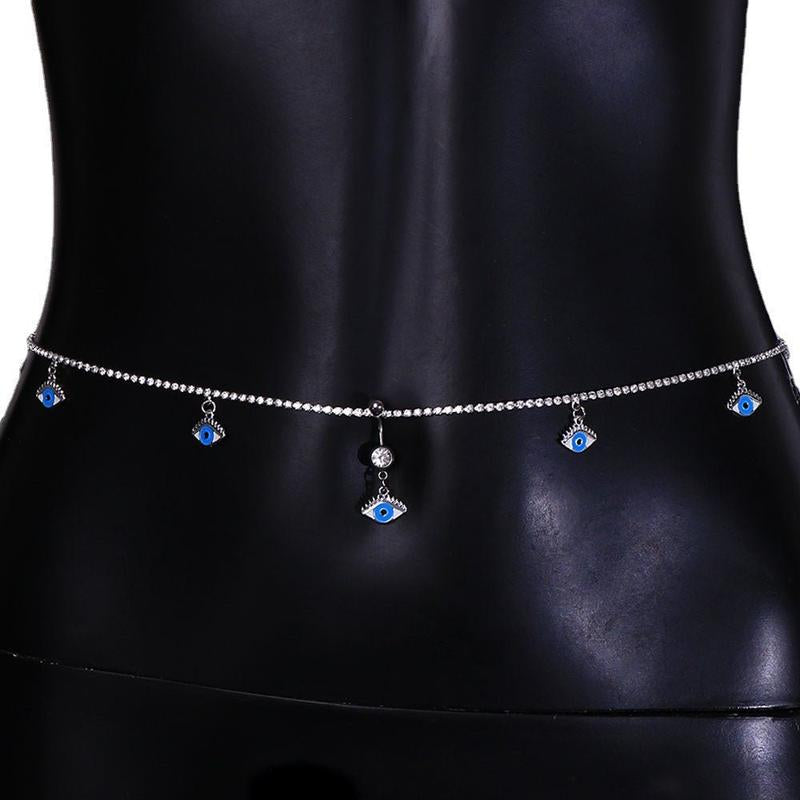 Human Piercing Devil'S Eye Navel Chain - Fashion Accessory