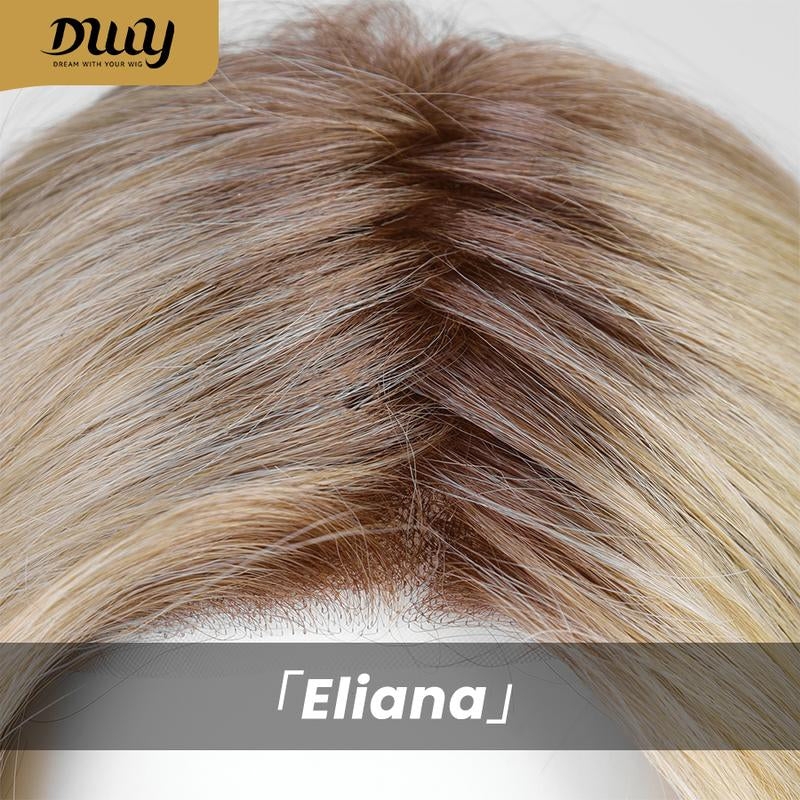 Eliana C-DWY Mono Lace Front Free Part Short Blonde Curly Glueless Synthetic Wig for Women 10 Inches