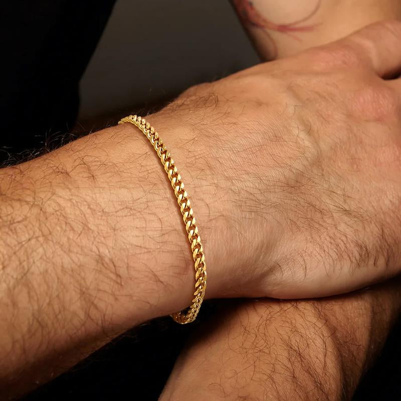 Findchic Cuban Link Chain Bracelets Stainless Steel Chain Hip Hop Bracelets Unisex Chunky Bracelets Jewelry for Women Men Girlfriend Boyfriend