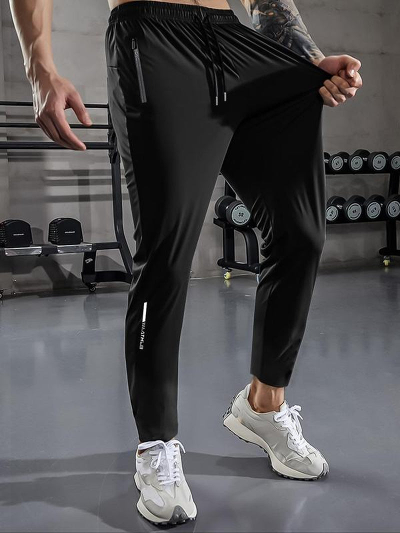 Letter & Striped Embroidery Drawstring Waist Pants for Men, Regular Fit Casual Comfy Pocket Trousers for Summer, Men'S Bottoms for Daily Wear, Summer Outfits 2024 for Work