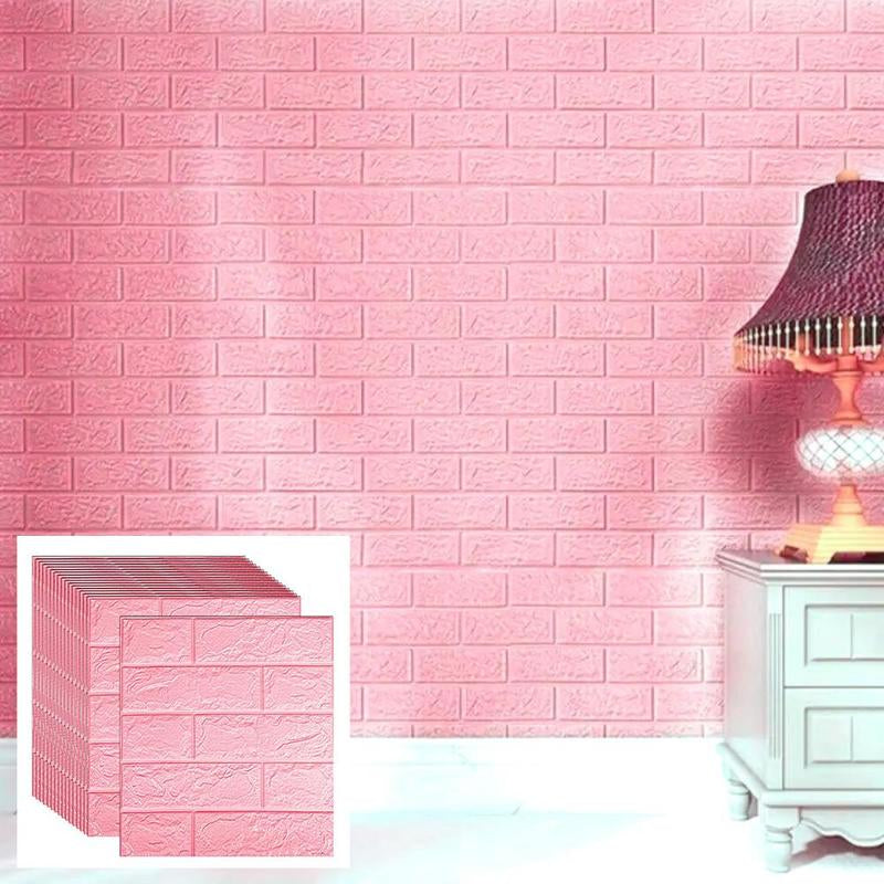 3D Self-Adhesive Foam Tile Wall Sticker, 50Pcs/100Pcs Waterproof Adhesive Decorative Panel, Interior Easy to Stick for Indoor Wall Decoration