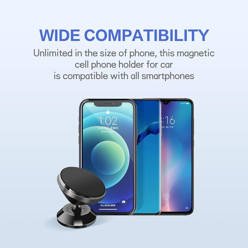 【2-Pack】 Magnetic Phone Holder for Car with Strong Magnet 4 Plates Cell Phone Mount for Iphone Magnetic Car Phone Holder Accessories New