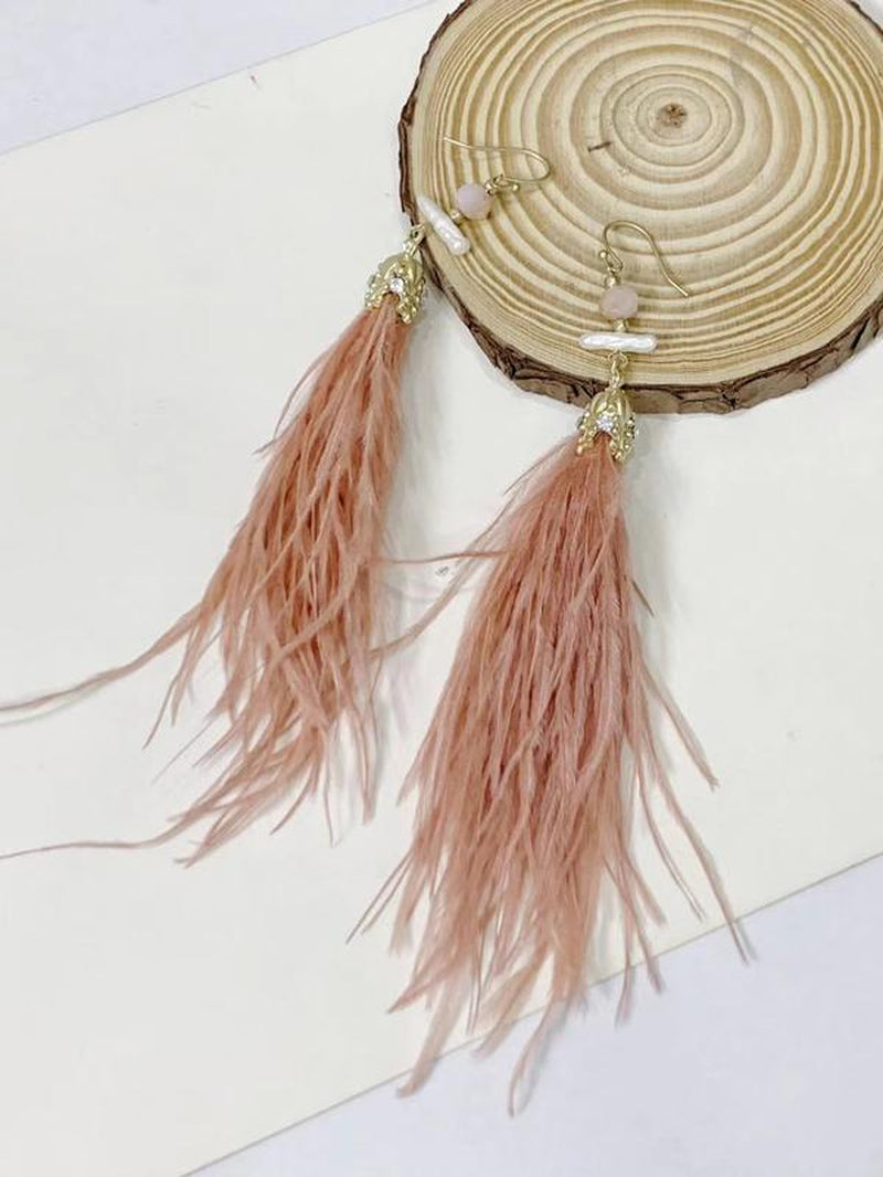 Yahzee Feather Tassel Earrings, New Summer Syahzee Jewelry for Women and Girls, Vintage Versatile Accessories for Dating, Parties, and Daily Wear, Perfect Gift for Her