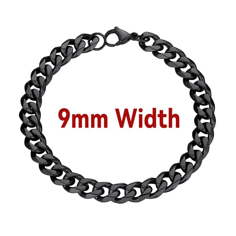 Findchic Cuban Link Chain Bracelets Stainless Steel Chain Hip Hop Bracelets Unisex Chunky Bracelets Jewelry for Women Men Girlfriend Boyfriend
