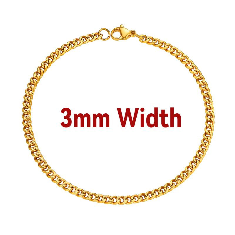 Findchic Cuban Link Chain Bracelets Stainless Steel Chain Hip Hop Bracelets Unisex Chunky Bracelets Jewelry for Women Men Girlfriend Boyfriend