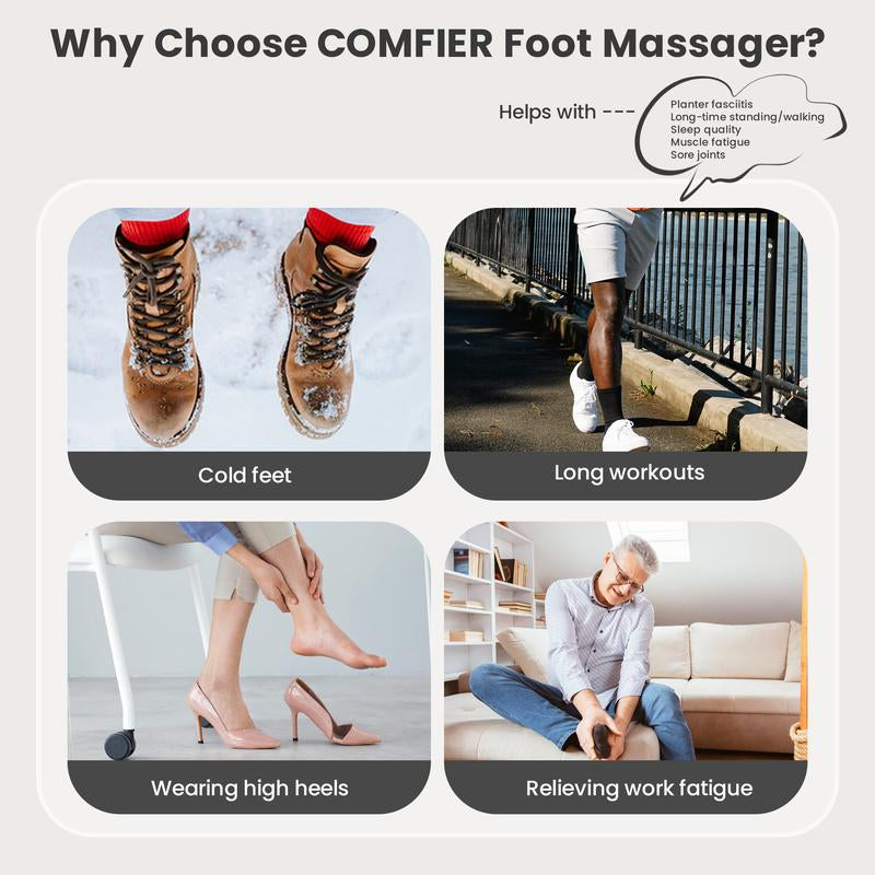 COMFIER 2024 Upgraded Shiatsu Foot Massager Machine with Remote, Deep Kneading Feet Massager with Heat, Relax for Home Office