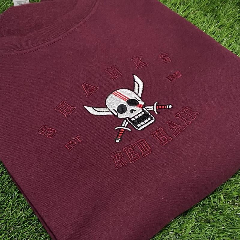 AKAGAMI VARSITY / Crewneck / Hoodie, Anime Embroidery Menswear Embroidered Unisex Hoodie