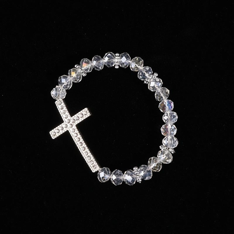 Crystal Cross Bracelet Stretch Bracelet