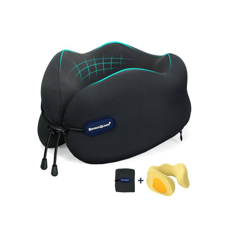 SEASON GUARD Travel Neck Pillow, Head Support Neck Pillow for Traveling, Comfortable Memory Foam Travel Nap Pillow for Flight Headrest Sleep