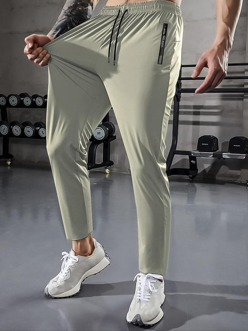 Letter & Striped Embroidery Drawstring Waist Pants for Men, Regular Fit Casual Comfy Pocket Trousers for Summer, Men'S Bottoms for Daily Wear, Summer Outfits 2024 for Work