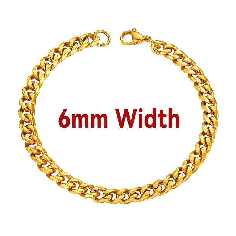 Findchic Cuban Link Chain Bracelets Stainless Steel Chain Hip Hop Bracelets Unisex Chunky Bracelets Jewelry for Women Men Girlfriend Boyfriend