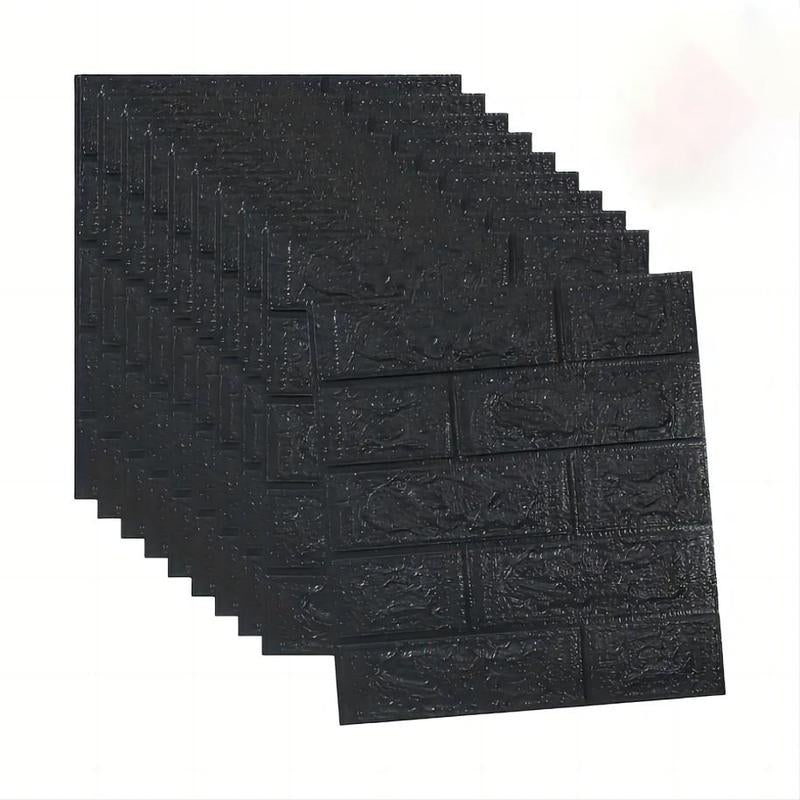 3D Self-Adhesive Foam Tile Wall Sticker, 50Pcs/100Pcs Waterproof Adhesive Decorative Panel, Interior Easy to Stick for Indoor Wall Decoration