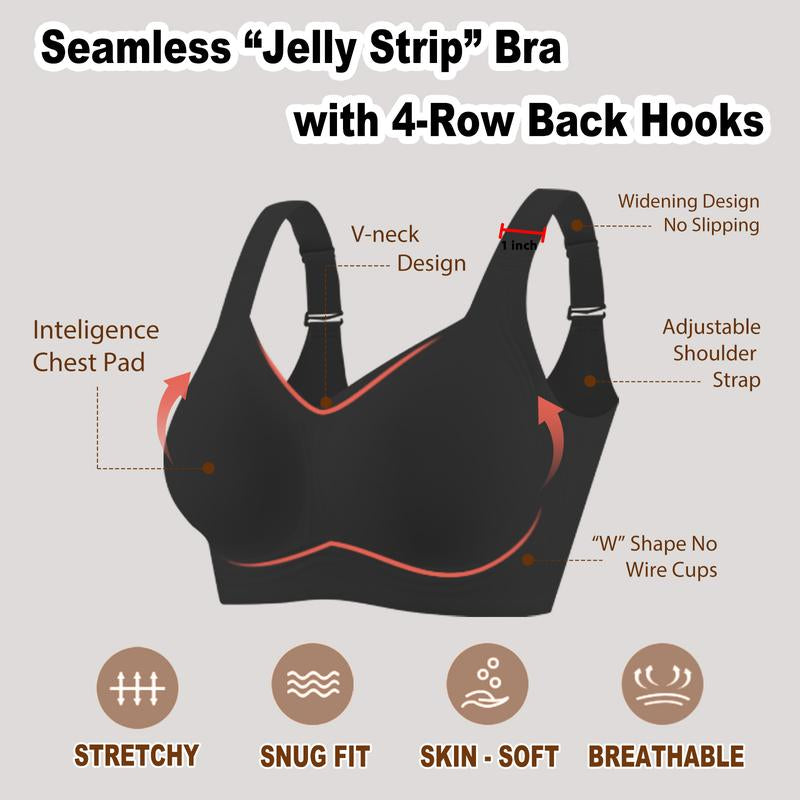 Posefree Womens Seamless Wireless Supportive Push up Comfort Soft No Underwire Full Coverage T-Shirt Sleep Strap Push Underwear Women'S Wirefree Full Coverage Padded Bra Lettes Sculpt Coverage Wireless Back Smoothing Women Lingerie Brasier 32