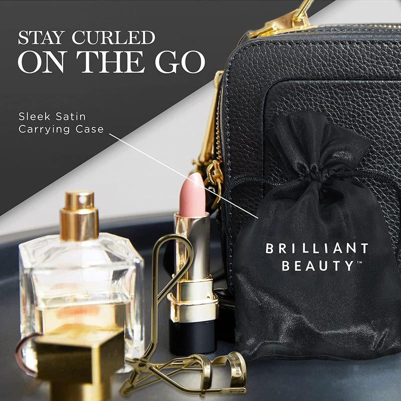 Brilliant Beauty Eyelash Curler with Satin Bag & Refill Pads - Award Winning - No Pinching, Just Dramatically Curled Eyelashes for a Lash Lift in Seconds