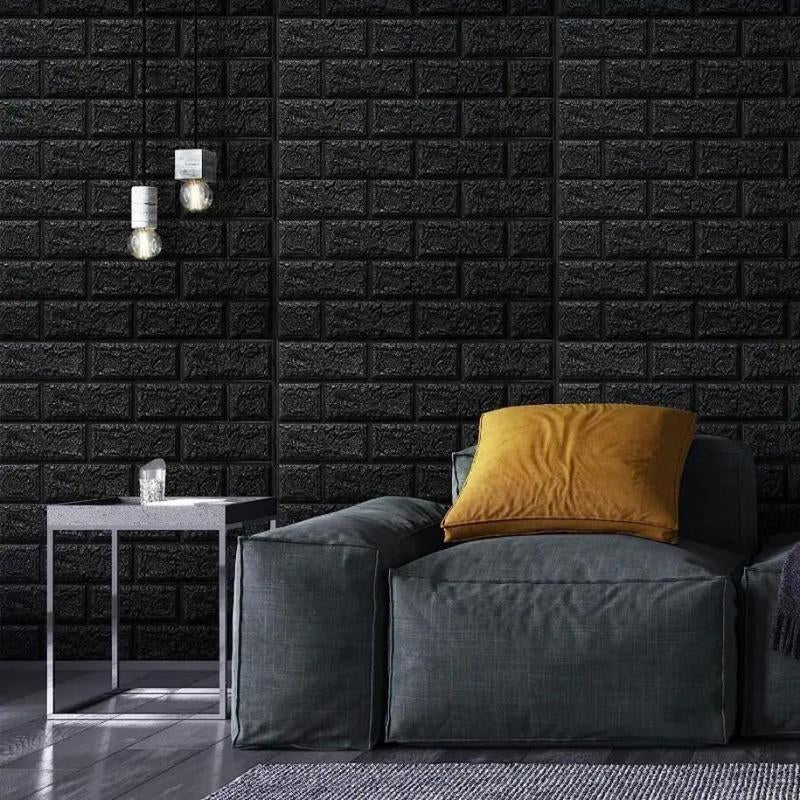 3D Self-Adhesive Foam Tile Wall Sticker, 50Pcs/100Pcs Waterproof Adhesive Decorative Panel, Interior Easy to Stick for Indoor Wall Decoration