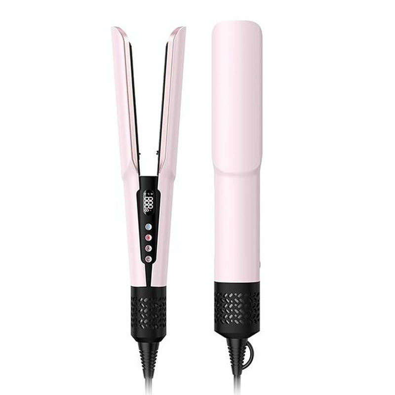 Hair Straightener 2-In-1 Wet & Dry Hair Dryer & Straightener Rapid Heating High-Speed Airflow Curling Iron Pink Hair Styling Tools,Dealsforyoudays