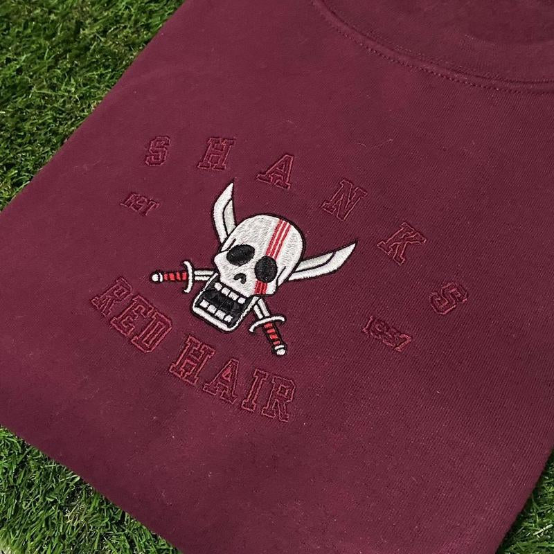 AKAGAMI VARSITY / Crewneck / Hoodie, Anime Embroidery Menswear Embroidered Unisex Hoodie
