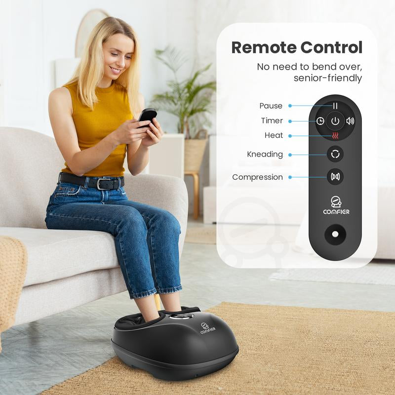 COMFIER 2024 Upgraded Shiatsu Foot Massager Machine with Remote, Deep Kneading Feet Massager with Heat, Relax for Home Office