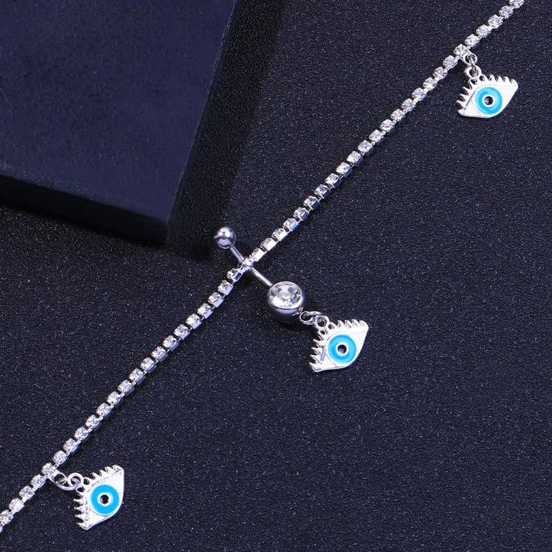 Human Piercing Devil'S Eye Navel Chain - Fashion Accessory