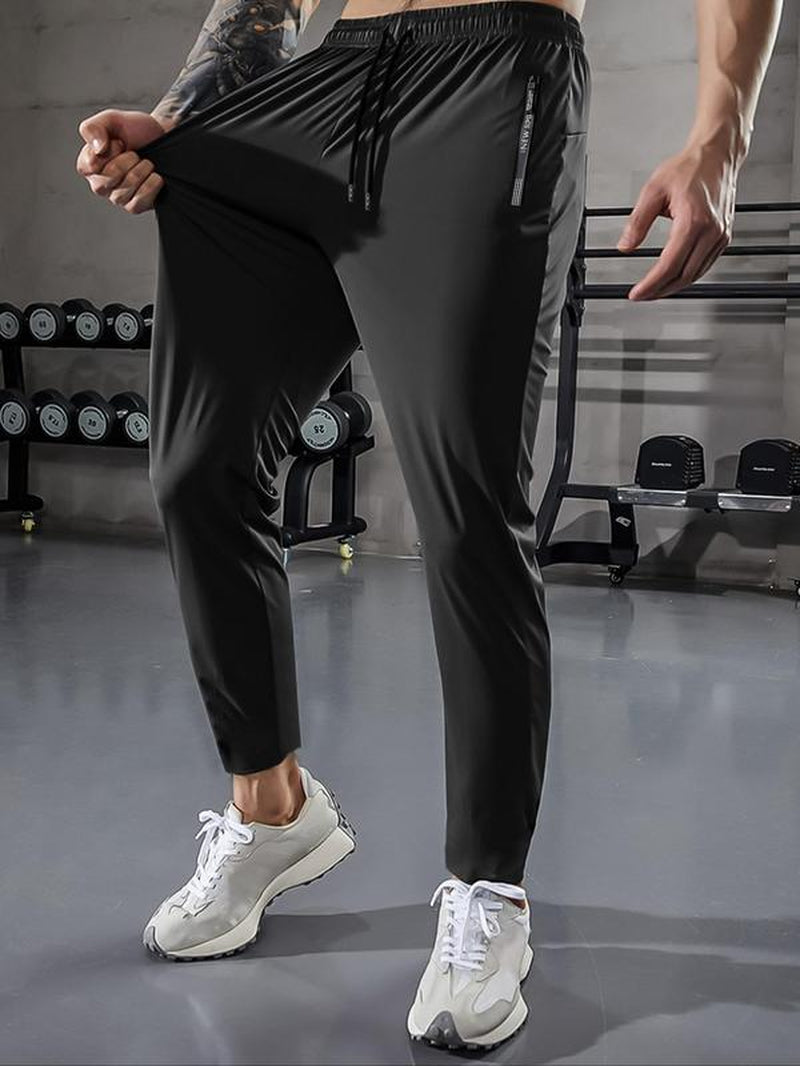 Letter & Striped Embroidery Drawstring Waist Pants for Men, Regular Fit Casual Comfy Pocket Trousers for Summer, Men'S Bottoms for Daily Wear, Summer Outfits 2024 for Work