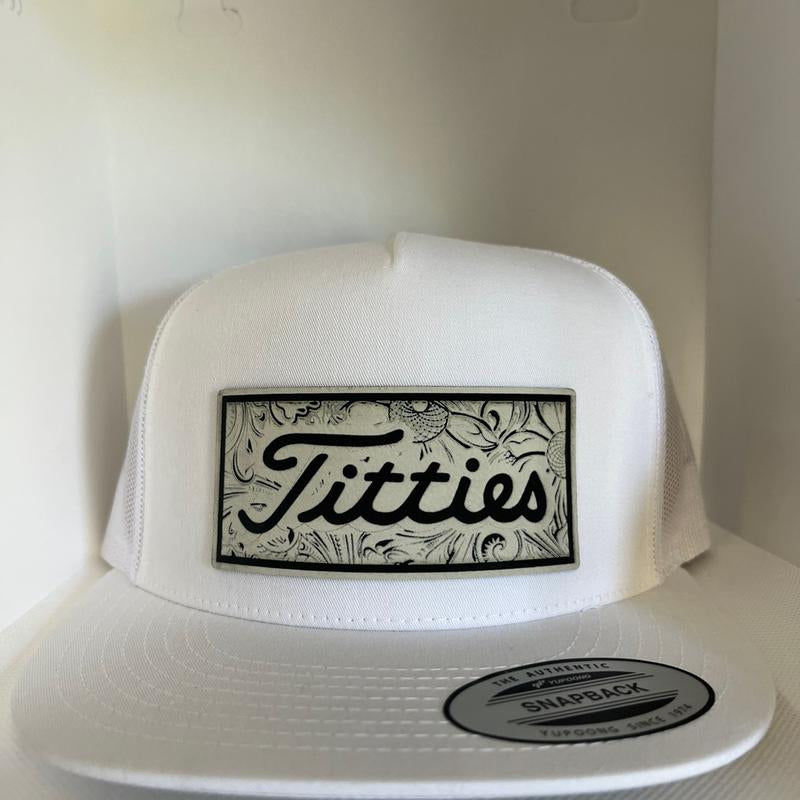 All White Ti***Es Tooled Look Hat