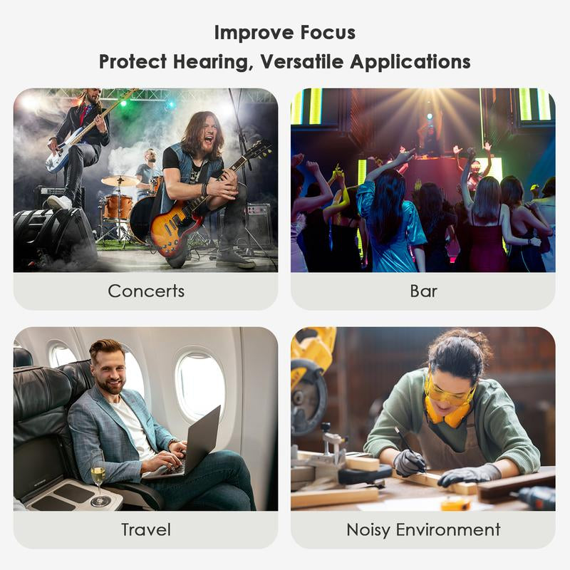 Ear Plugs for Sleeping Noise Cancelling, 45Db Soft Ear Plugs for Concert, Reusable Ear Plugs for Noise Reduction with 8 Ear Tips, Silicone Hearing Protection Earplugs for Work and Travel