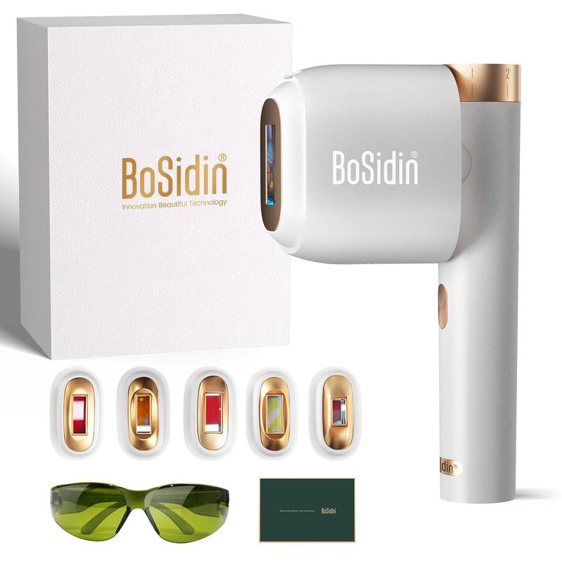 Bosidin IPL At-Home Laser Hair Removal Device, Painless Ice-Cooling, 2 in 1 Hair Removal & Skin Rejuvenation, 20J Energy,6+1 Modes,Hair Removal Kit with Shaver, Goggles,For Women and Men Beauty Device Ipl Hairremoval Comfort