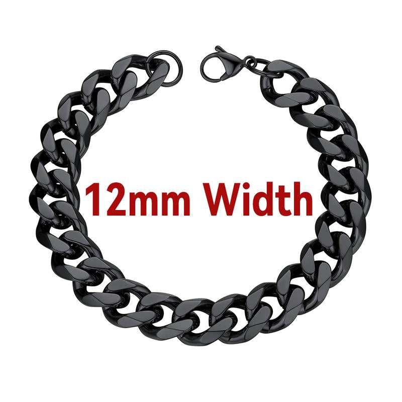 Findchic Cuban Link Chain Bracelets Stainless Steel Chain Hip Hop Bracelets Unisex Chunky Bracelets Jewelry for Women Men Girlfriend Boyfriend
