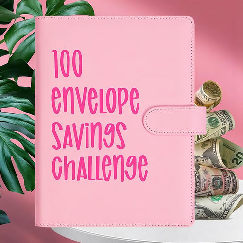 100 Envelope Challenge Binder, Savings Challenges Sheets ，Budget Binder with Cash Envelopes，Fun Way to save $5,050,Budget Binder Planner Book，A5 Money Saver Envelope Challenge Binder