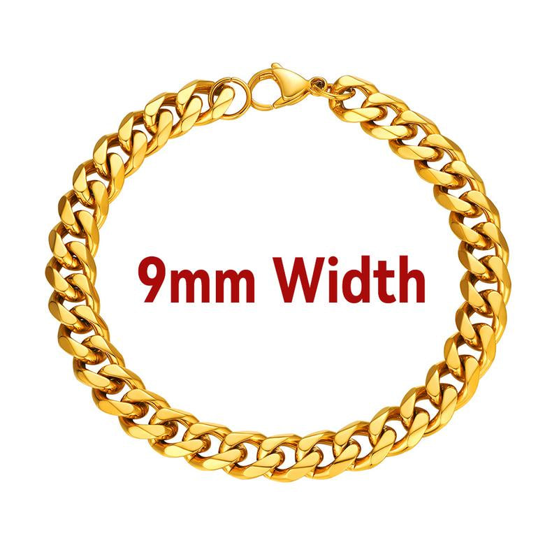 Findchic Cuban Link Chain Bracelets Stainless Steel Chain Hip Hop Bracelets Unisex Chunky Bracelets Jewelry for Women Men Girlfriend Boyfriend