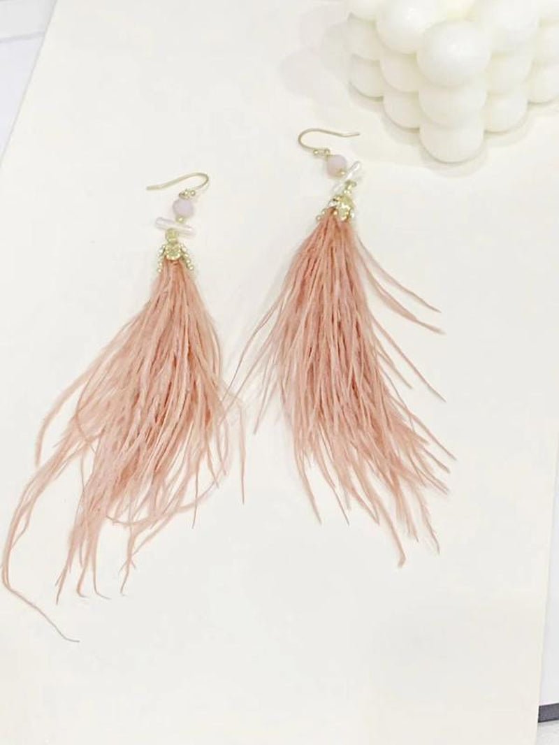 Yahzee Feather Tassel Earrings, New Summer Syahzee Jewelry for Women and Girls, Vintage Versatile Accessories for Dating, Parties, and Daily Wear, Perfect Gift for Her