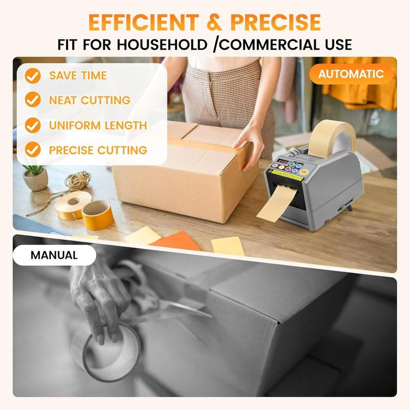 Ribbon Machine, Automatic Tape Dispenser, 999Mm Precision Cut, Ideal for Shipping, Schools, Restaurants, Business & Home