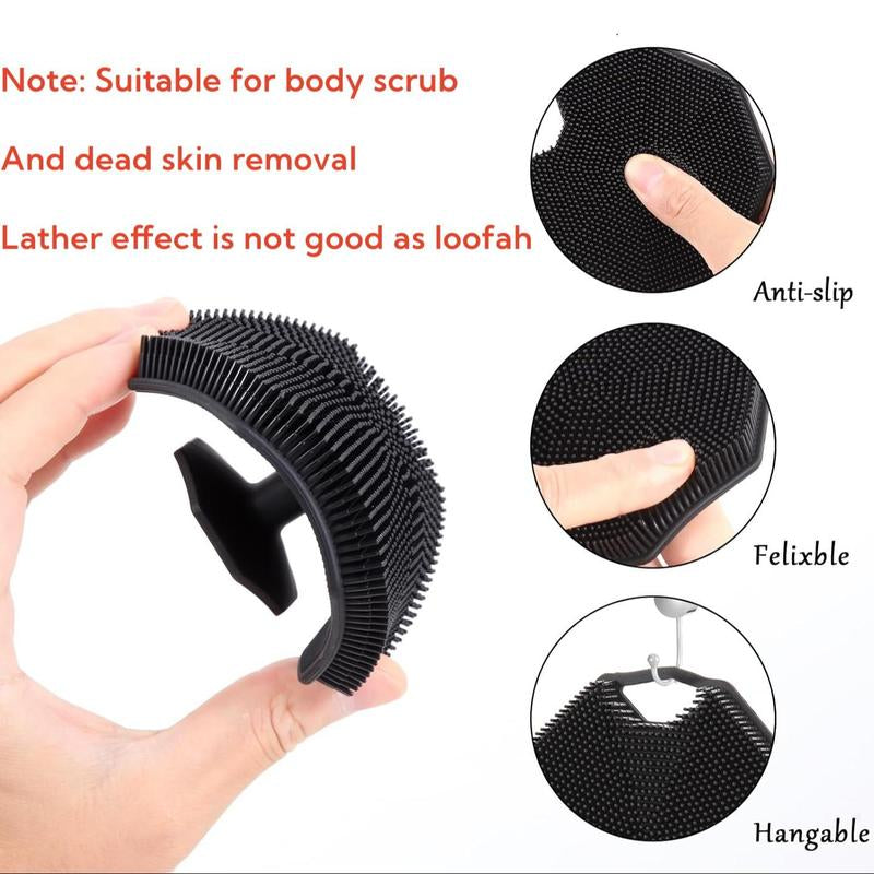 Silicone Body Care Massager with Storage Hook Set, Summer Gifts, 1/2/4 Counts Reusable Body Skincare Deep Cleansing Brush