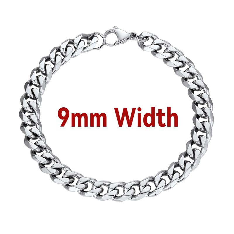 Findchic Cuban Link Chain Bracelets Stainless Steel Chain Hip Hop Bracelets Unisex Chunky Bracelets Jewelry for Women Men Girlfriend Boyfriend