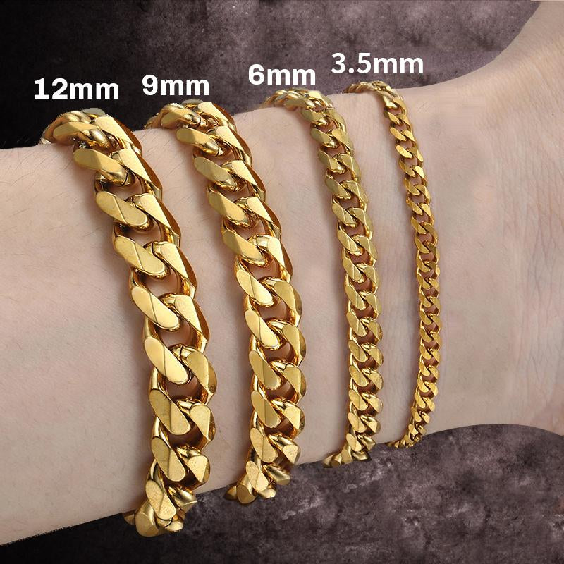 Findchic Cuban Link Chain Bracelets Stainless Steel Chain Hip Hop Bracelets Unisex Chunky Bracelets Jewelry for Women Men Girlfriend Boyfriend